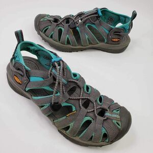Keen Whisper Sandals Women's Gray Teal Closed Toe Sport Water Hiking Size 7